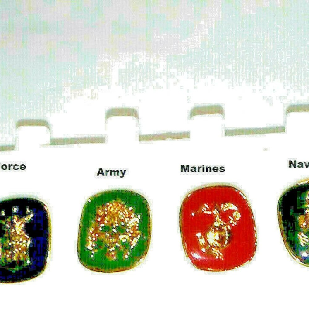 Military Tack Pin Army Navy Air Force Marine Quality 18 karat gold and enamel